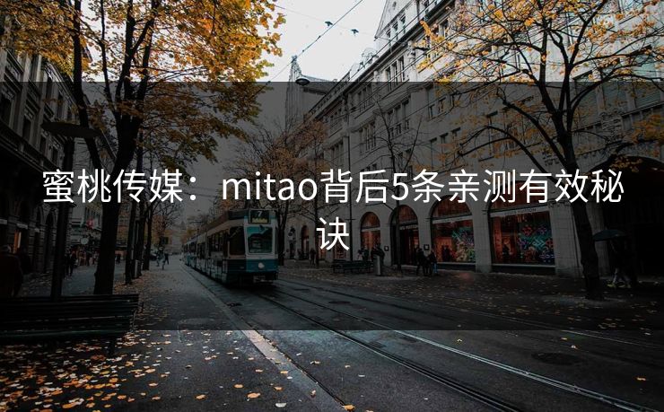 蜜桃传媒：mitao背后5条亲测有效秘诀