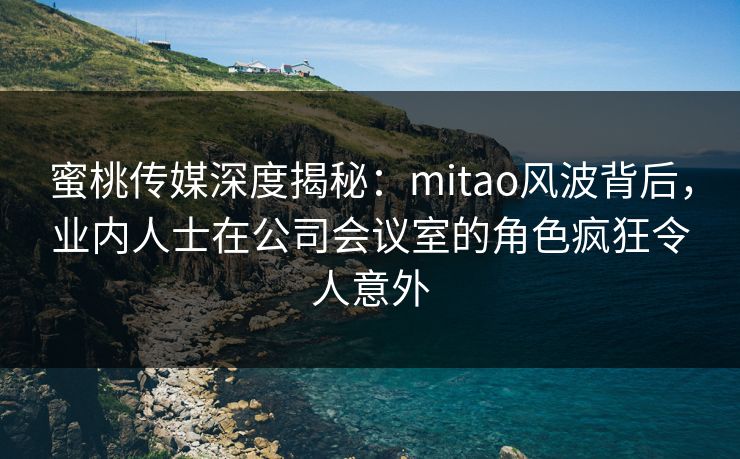 蜜桃传媒深度揭秘：mitao风波背后，业内人士在公司会议室的角色疯狂令人意外